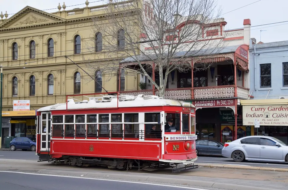 A vintage talking tram on the city line