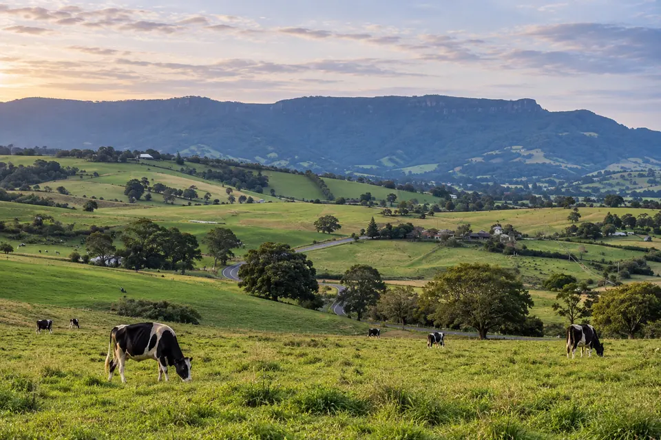 Green dairy country in the Jamberoo valley