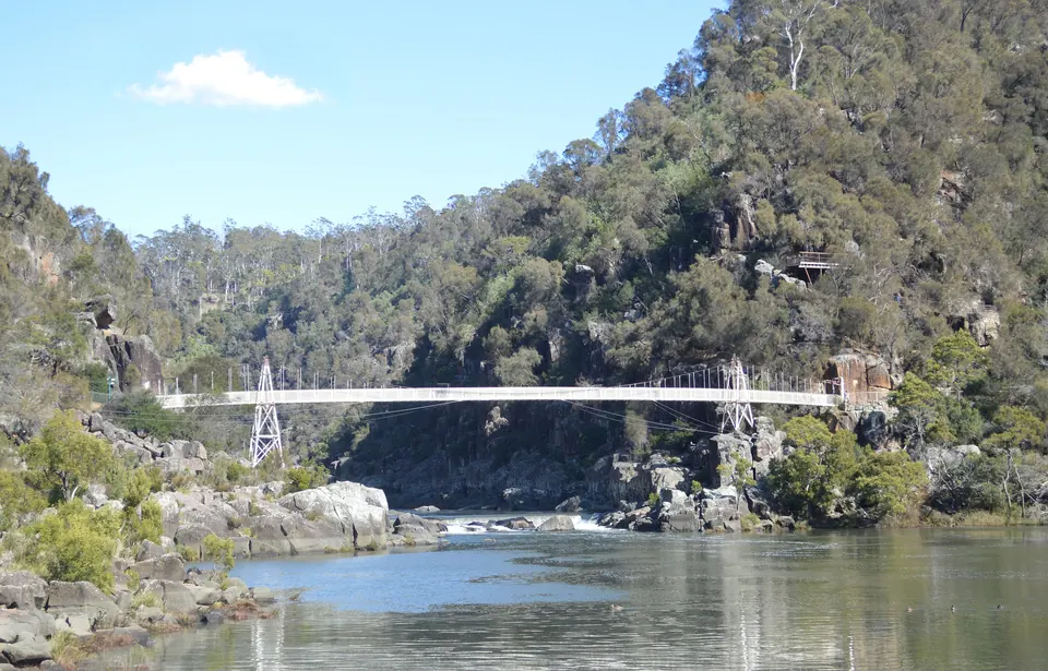 Cataract Gorge, the First Basin and the Alexandra Suspension Bridge