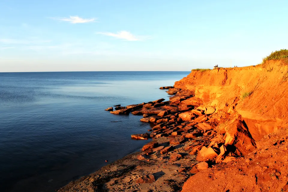 Red sandstone cliffs and dunes in PEI National Park