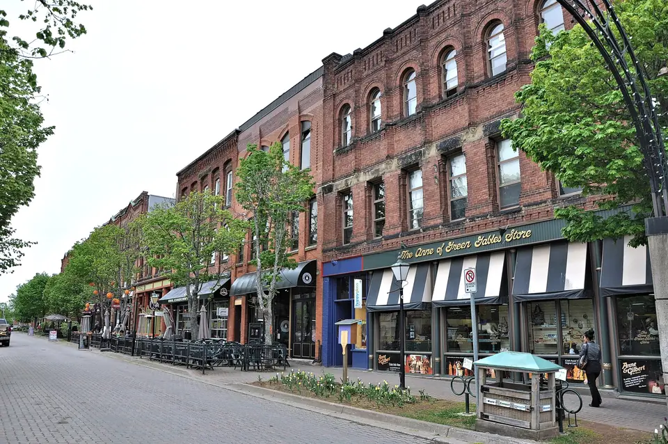 Victoria Row's café street in summer