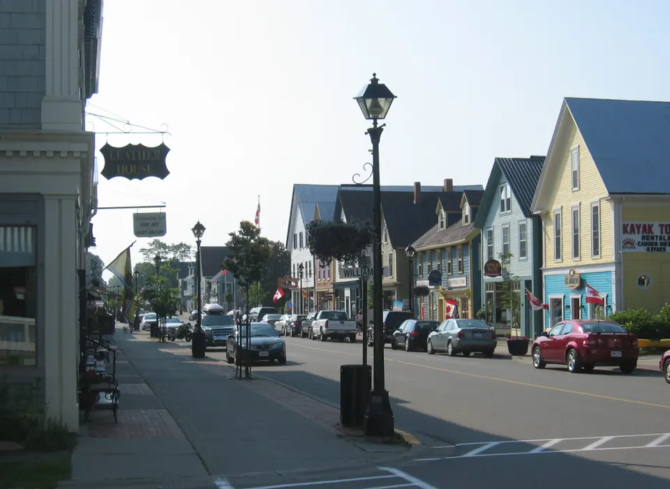 Water Street storefronts on the waterfront