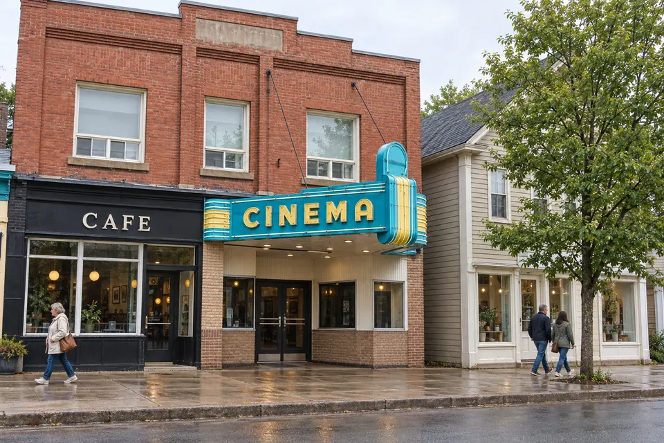 Main Street, Wolfville, at the old Acadia cinema