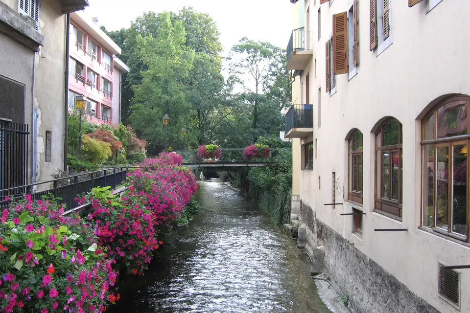 The pastel arcades and canals of the Vieille Ville