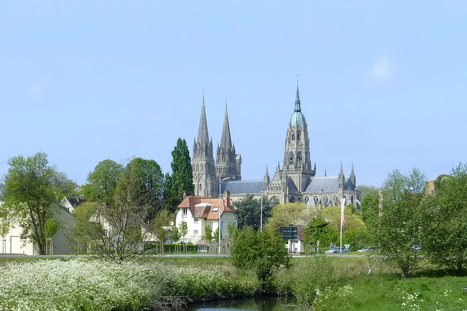 Notre-Dame de Bayeux rising over the old town