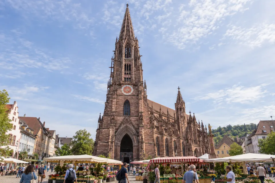 The openwork tower of the Freiburger Münster