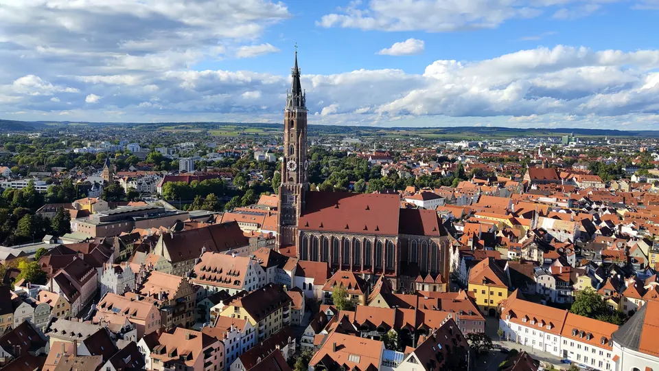 The view from the castle hill over the roofs and St Martin's
