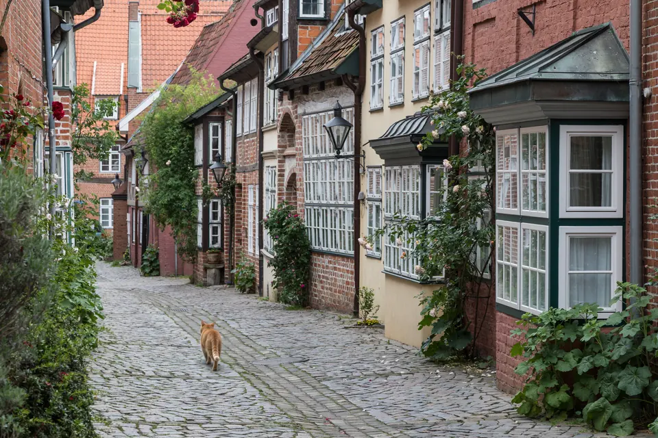 Leaning houses in the subsidence area of the western old town
