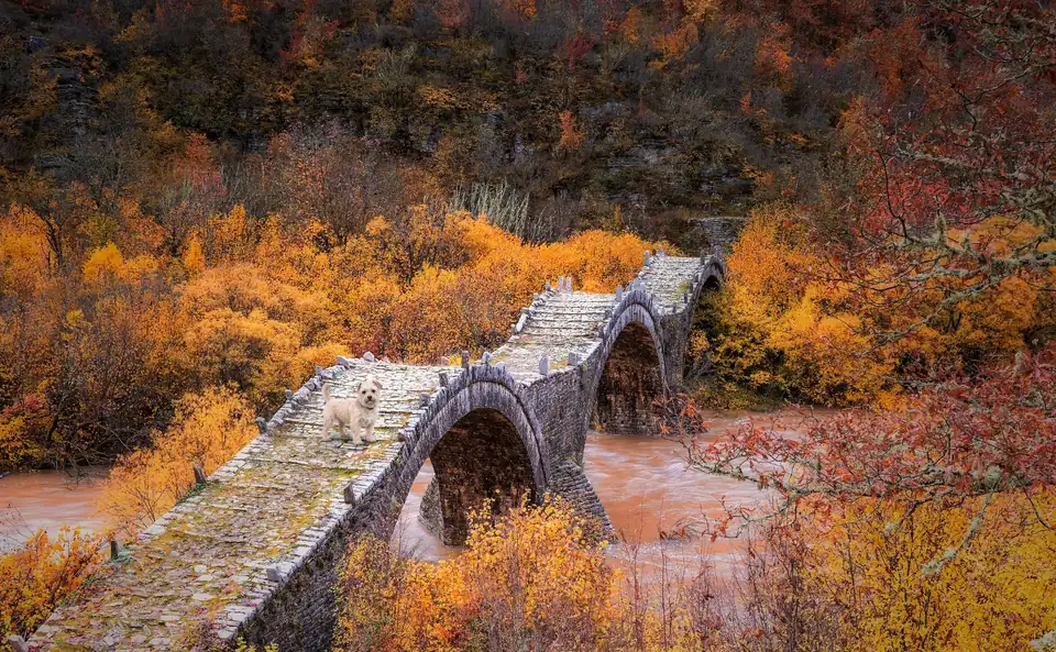 The triple-arched stone bridge at Kipi, dated 1814