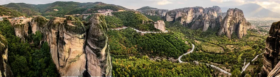 The monasteries on their rock pillars