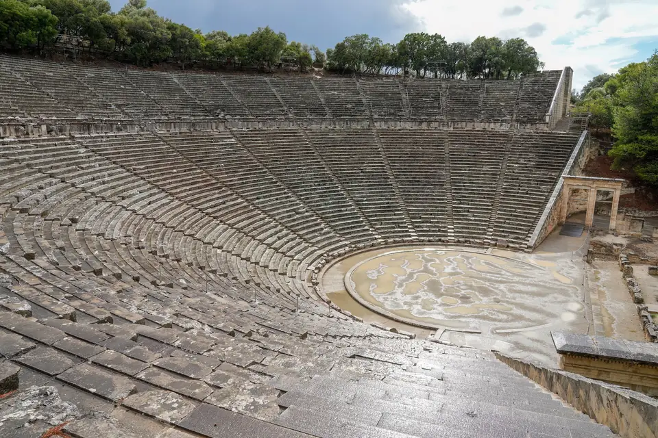 The ancient theater at the Asklepieion