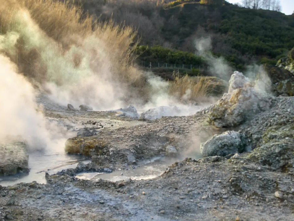 Geothermal steam in the metal hills