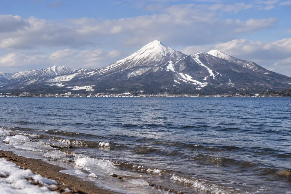 Mt Bandai over Lake Inawashiro