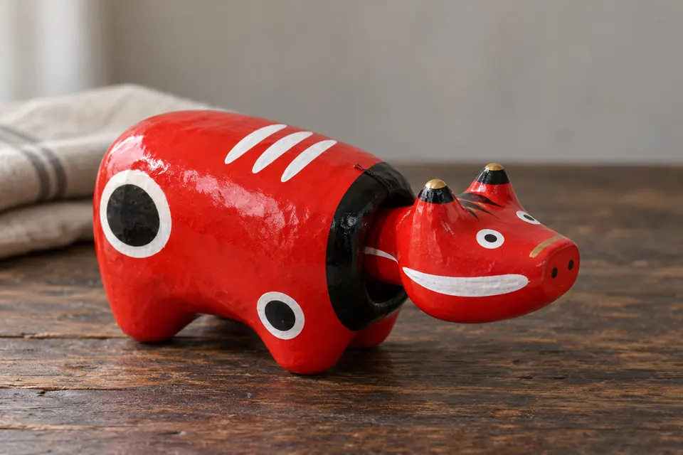 Akabeko, the red nodding cow