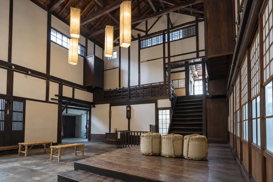 Inside an Aizu sake brewery