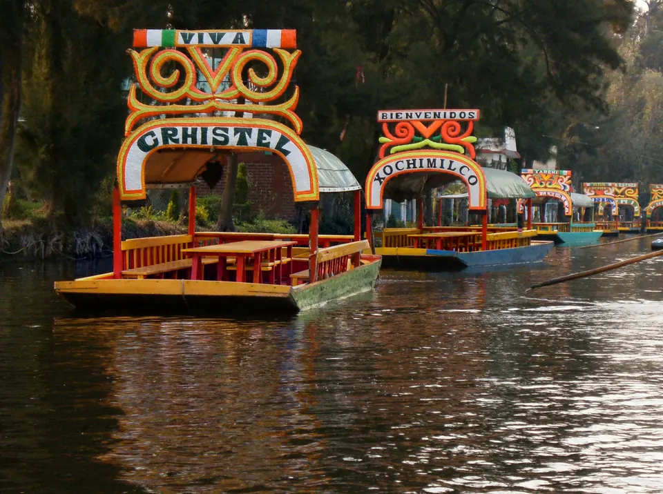Trajineras at Xochimilco