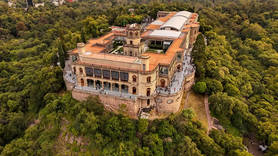 Chapultepec Castle in its forest