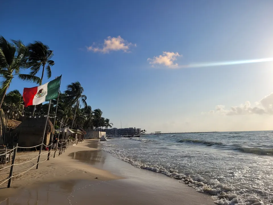 The beach in the morning