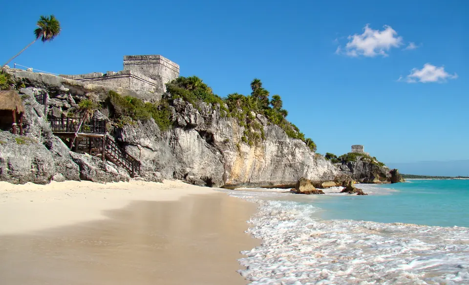 The ruins of Tulum above the sea