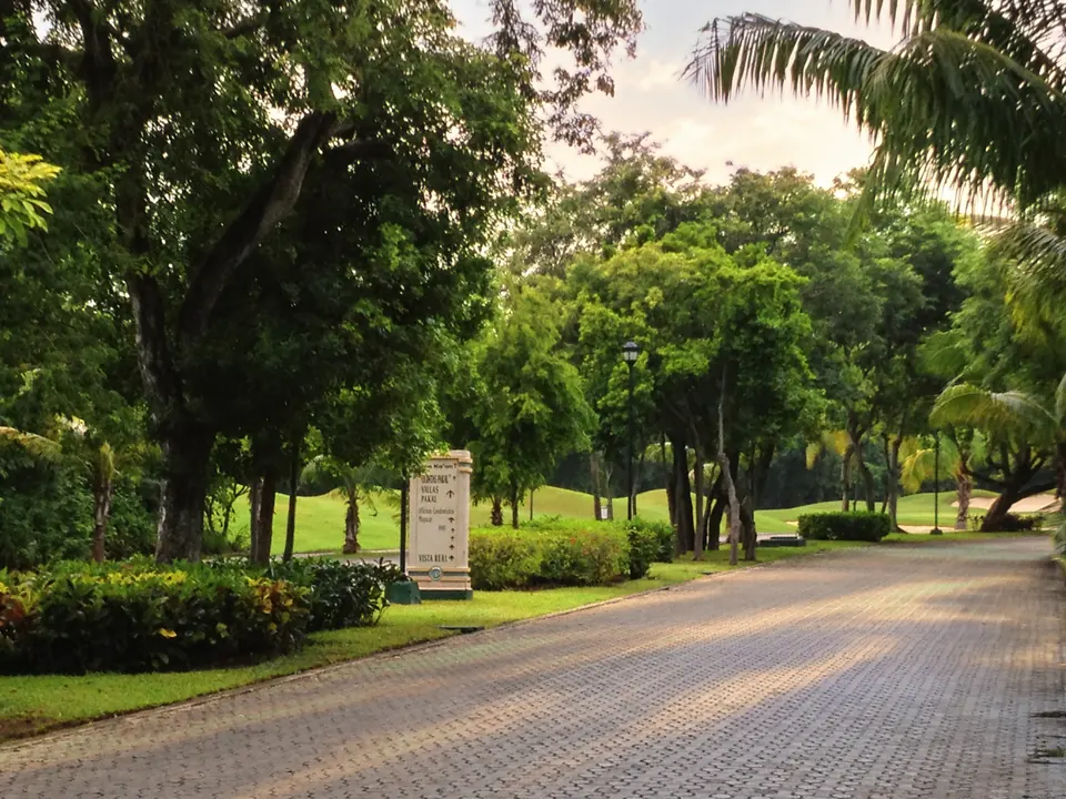 A landscaped street in Playacar