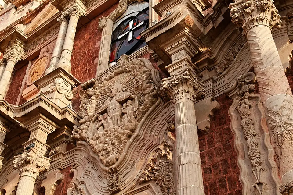 The carved façade of San Agustín