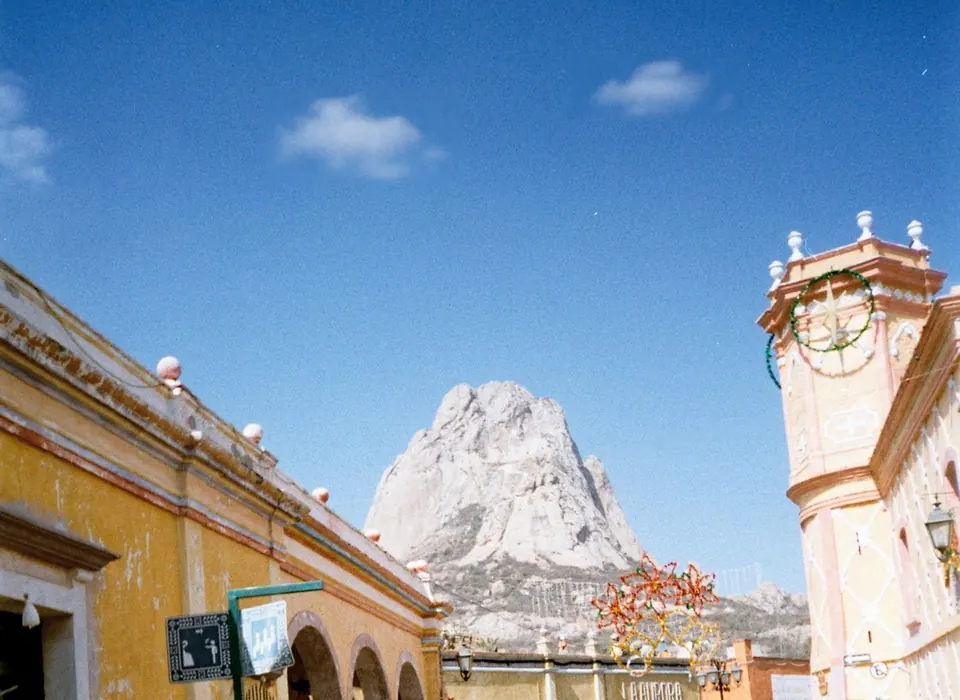The Peña de Bernal from the village
