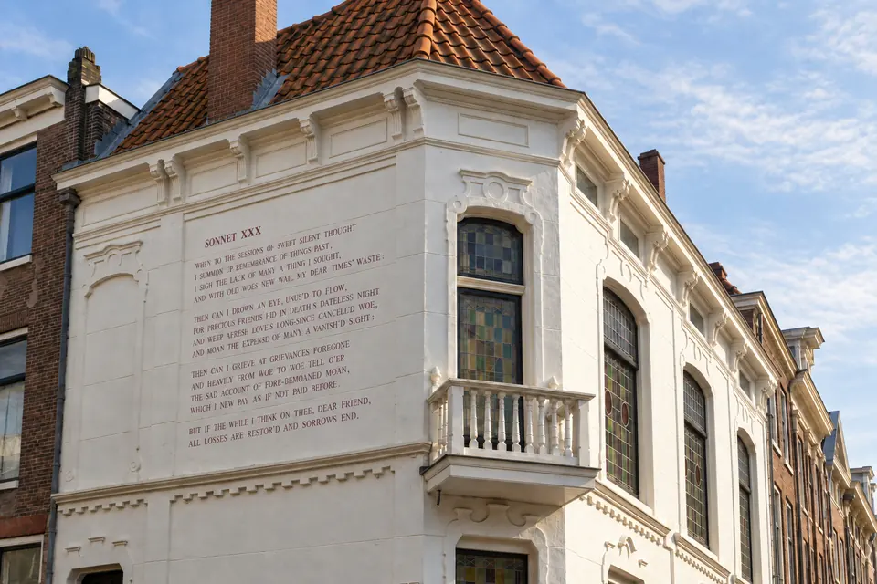 Shakespeare's Sonnet XXX, one of the wall poems on Leiden's buildings