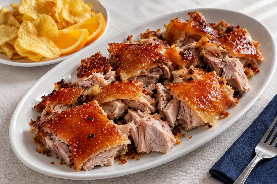 Leitão à Bairrada, roast suckling pig