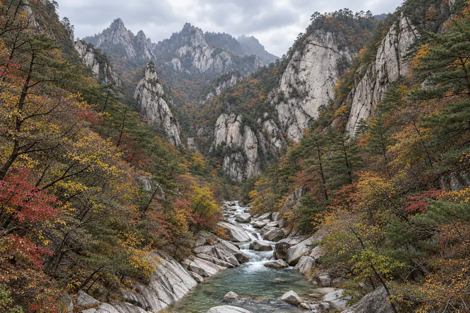 Cheonbuldong valley in autumn color