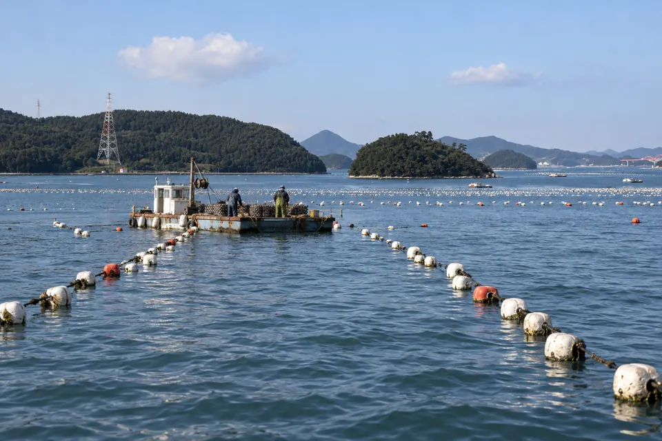 Oyster farms on the bays
