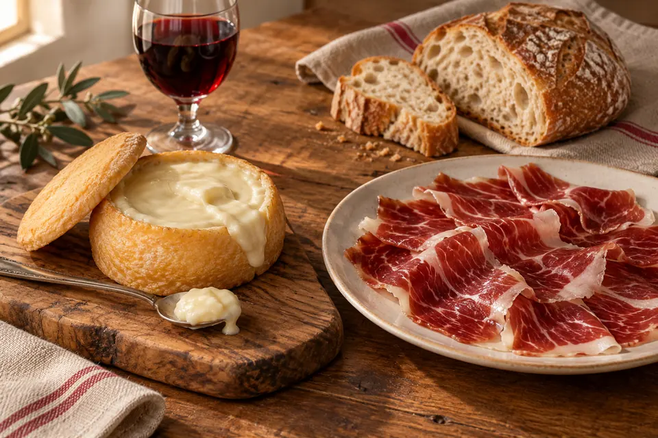 Jamón ibérico and Torta del Casar