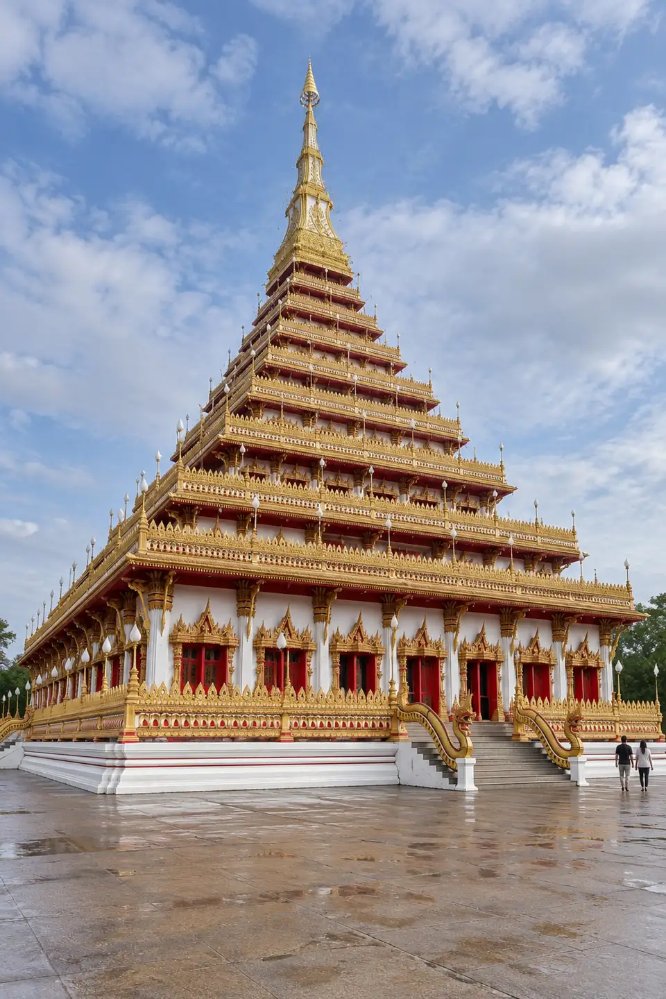 Wat Nong Wang's nine-story pagoda by the lake