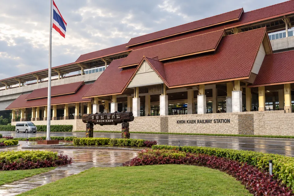 The elevated Khon Kaen railway station