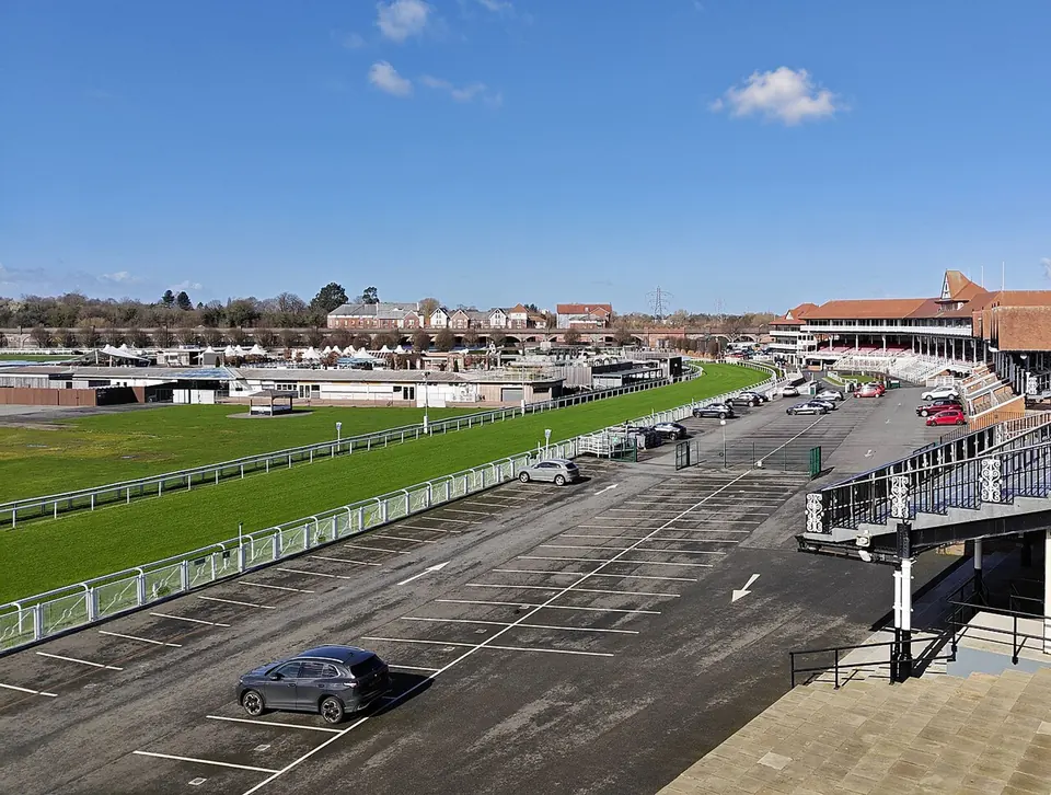 The Roodee racecourse seen from the walls