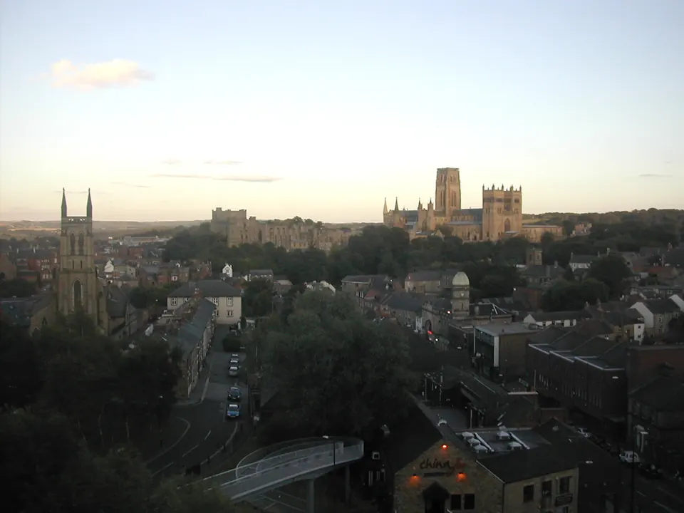 Cathedral and castle above the Wear, seen from the railway viaduct