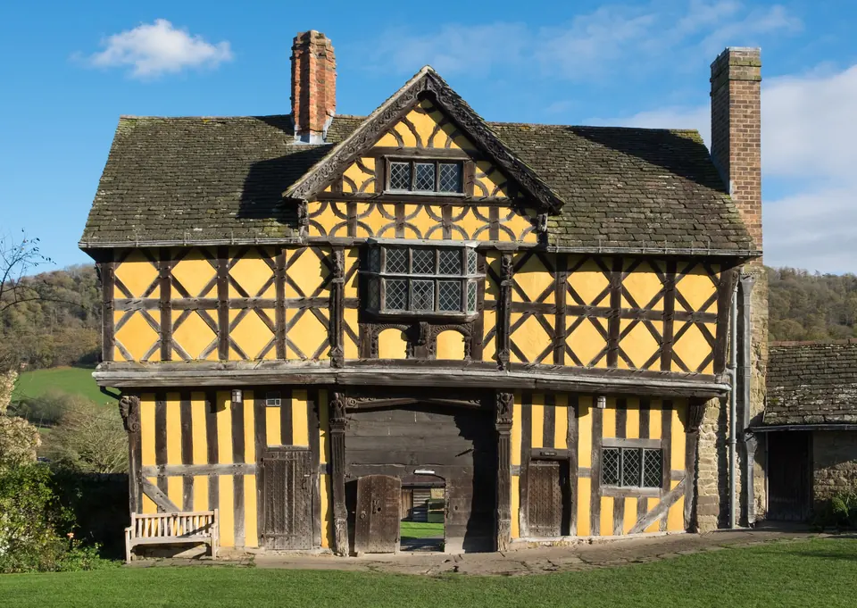 The timber-framed gatehouse of Stokesay Castle